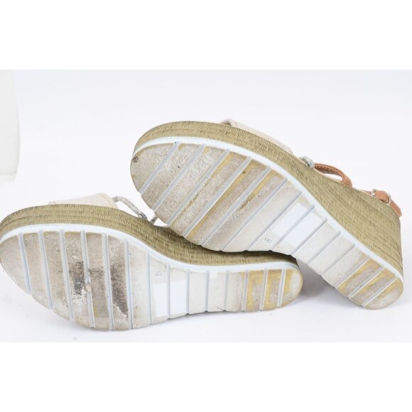 Sbicca Lunetta Metallic Braid Sandal Wedge Platform Heel Women's Size 8 Vacation - Picture 10 of 10